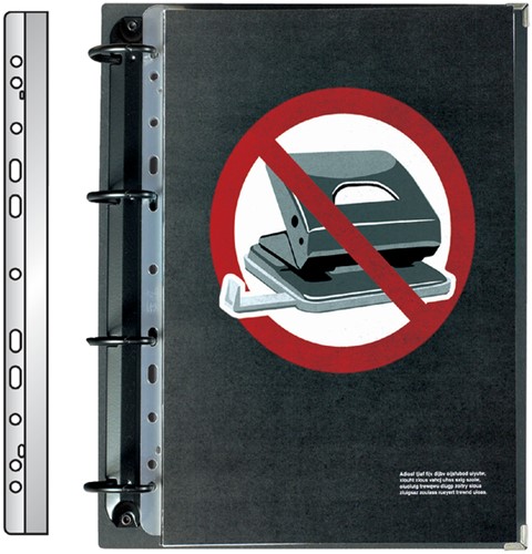 Opbergstrip Djois filstrip A4 295mm 2/4rings transparant 50 stuks-3