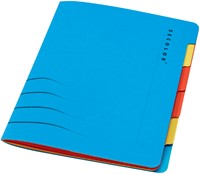Sorteermap Secolor sixtab 6 tabbladen 100% gerecycled karton 250 gr blauw-2