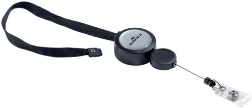 Textielkoord Durable 8229 met afrolmechanisme 900mm zwart