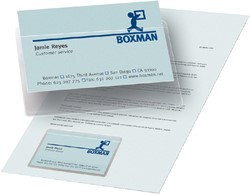 Visitekaarttas Djois 95x60mm zelfklevend bovenkant open transparant 10 stuks