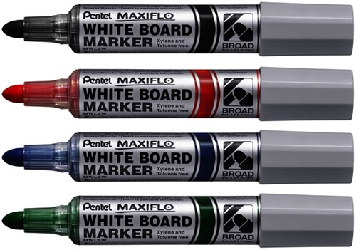 Whiteboardmarker Pentel MWL5M Maxiflo rond 3mm groen-1