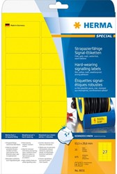 Etiket Herma 8031 Signaal Slijtvast 63.5x29.6mm Geel Mat