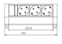 Bureau opbouw stekkerdoos met 3 stopcontacten zwart-3