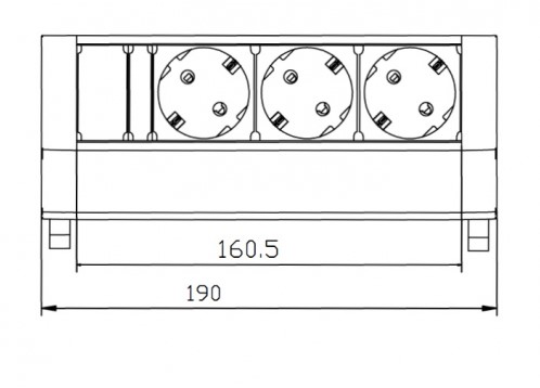 Bureau opbouw stekkerdoos met 3 stopcontacten zwart-3